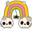 VSCO Girl Skull Bow and Rainbow cursor