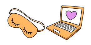 VSCO Girl Sleep Mask and Laptop