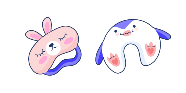 VSCO Girl Sleep Mask and Neck Pillow