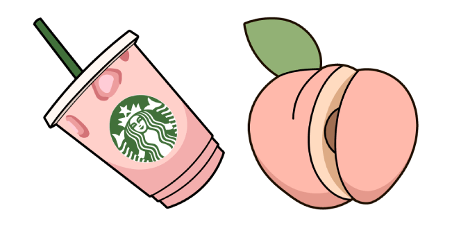 VSCO Girl Starbucks Cup and Peach