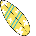 VSCO Girl Surfboard and Flower Sunglasses pointer