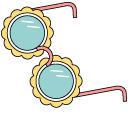 VSCO Girl Teal Camera and Sunglasses pointer