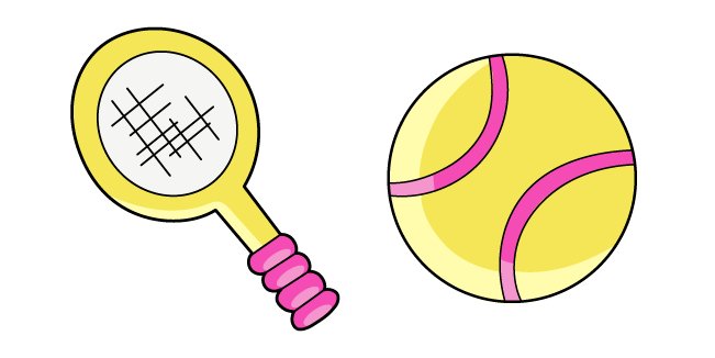 VSCO Girl Tennis Ball and Tennis Racket
