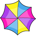 VSCO Girl Thundercloud and Colored Umbrella cursor