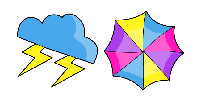 VSCO Girl Thundercloud and Colored Umbrella
