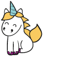 VSCO Girl Tiny White Unicorn cursor