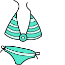 VSCO Girl Turquoise Hat and Swimsuit cursor