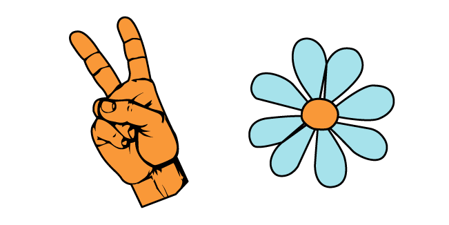 VSCO Girl Victory Hand and Flower