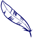 VSCO Girl White and Blue Feathers pointer