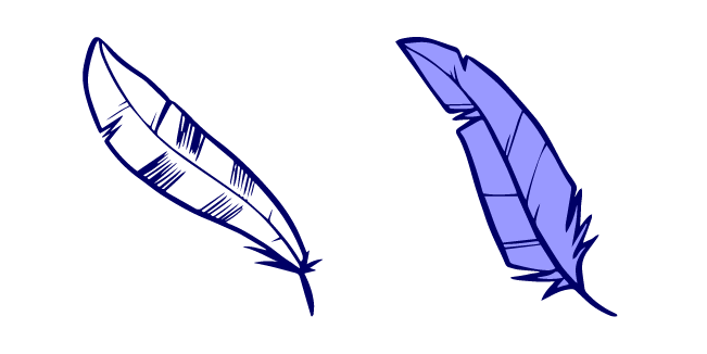 VSCO Girl White and Blue Feathers