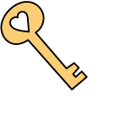 VSCO Girl Yellow Love Key and Love Birds pointer