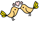 VSCO Girl Yellow Love Key and Love Birds cursor