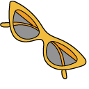 VSCO Girl Yellow Sunglasses and Sneakers pointer