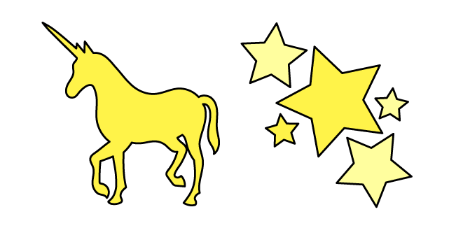 VSCO Girl Yellow Unicorn and Stars