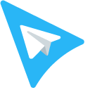 Blue Telegram Messenger Icon pointer